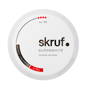 Skruf Superwhite No.58 Nordic Liquorice Xtra Strong